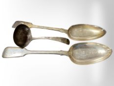 A pair of Victorian silver table spoons,
