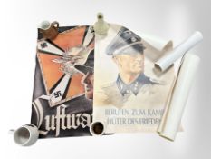 A group of reproduction WWII German propaganda recruitment posters,