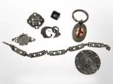 A collection of antique and modern silver jewellery.