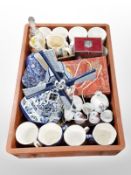 A group of Ringtons Chintz ceramics, cathedral caddy, ship in bottle, Chinese tea wares,