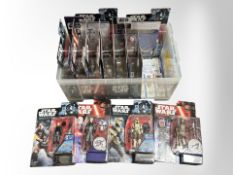 Eighteen Hasbro Star Wars figures including Rogue One, The Force Awakens,