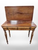 A 19th century mahogany turnover top tea table,