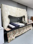 A group of upholstered curtain pelmets,