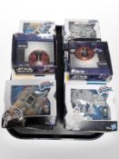 16 Hasbro and other Star Wars figurines and collectibles including Micro Force, etc., boxed.