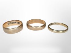 Three 9ct gold band rings CONDITION REPORT: 6.