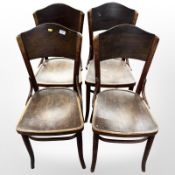 A set of four bentwood chairs