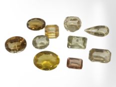 Ten assorted citrines