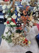 A group of artificial flowers.