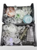 A collection of 20th-century clear and coloured glass ware, Caithness lilac-coloured art glass vase,