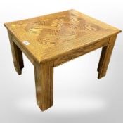 An oak lamp table,