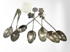 Seven silver spoons for Braemar, Southport, Windermere, Warwick Castle etc.