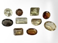 Ten assorted citrines