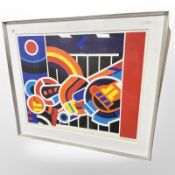 Henning Ramgaard Sorensen : Abstract colour print, limited edition, signed in pencil, 71cm x 60cm.