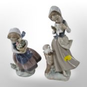 A Lladró figure of a girl with doves, No.