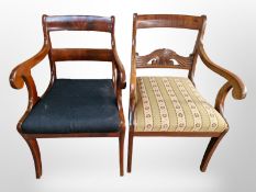 Two 19th century mahogany armchairs
