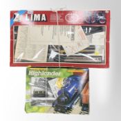 A Hornby Railways Highlander Electric Train Set, together with a Lima Models Train Set, both boxed.
