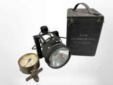 An Air Ministry signalling lamp type B in box,
