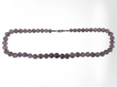An amethyst necklace with silver clasp