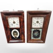 Two late 19th century continental wall clocks,