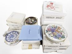 A quantity of Wedgwood, Bradford Exchange and other collector's plates, all with floral decoration,