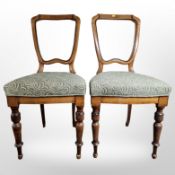 A pair of 19th century walnut dining chairs