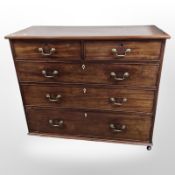 A Regency mahogany five drawer chest,