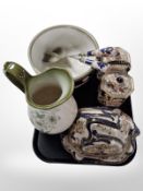 A group of Wade Heath Imari wares, and a Blakeney Ironstone Staffordshire jug.