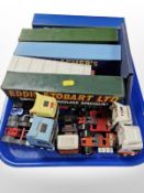 A group of Corgi Eddie Stobart die-cast haulage wagons with trailers,