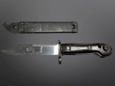 A Russian AK knife bayonet and scabbard.