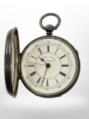 A silver chronograph by W Reeley & Sons,