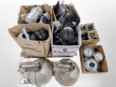 A large quantity of theatre light fittings,