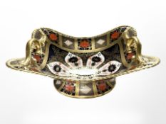 A Royal Crown Derby 1128 table fruit bowl with twin-handles, 2nd quality, width 28.