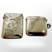 Two antique silver vesta cases.