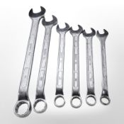 Six graduated Bahco spanners, largest 45cm long.