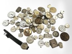A lady's Tudor wristwatch and a quantity of watch movements including Tudor, Rolex, Omega (5),