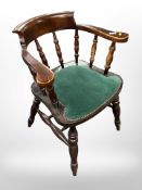 A stained beech smoker's chair,