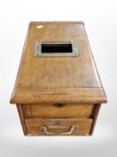 A late-Victorian mahogany counter top cash drawer, length 45cm.