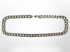 A large gent's silver flat-link necklace, length 56cm CONDITION REPORT: 157.