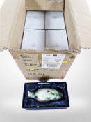 Nine matching Old Tupton Ware ceramic bulbous vases decorated with holly sprigs, height 22cm,