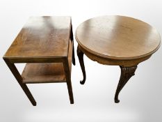An early 20th century occasional table and a circular table