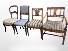 Four miscellaneous continental chairs