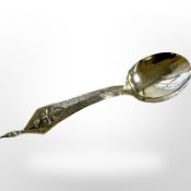 A large Indian silver serving spoon, 123.0g.