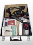 A small briefcase of assorted ephemera and naval decorations, seaman's pocket book dated June 1943,