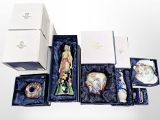 10 various Old Tupton Ware vases, trinket boxes, figurine, etc., tallest 25cm, all boxed.