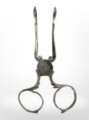 An antique 18th century pair of Georgian sugar scissors, indistinct marks.