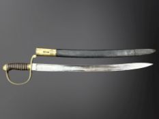 A Victorian Police Constabulary short sword/hanger with later locking catch type and scabbard,