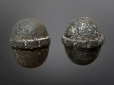 Two WWI German egg grenades,