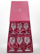 A cased set of six Cristallerie Zwiesel crystal wine glasses.