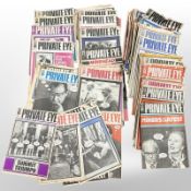 A collection of vintage Private Eye issues circa 1970s/ 1980s.