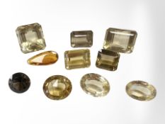 Ten assorted citrines